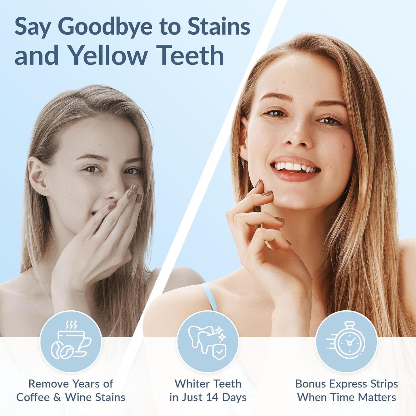 Professional Teeth Whitening Strips - Pack of 42 Strip Safe for Enamel - Non Sensitive Teeth Whitening