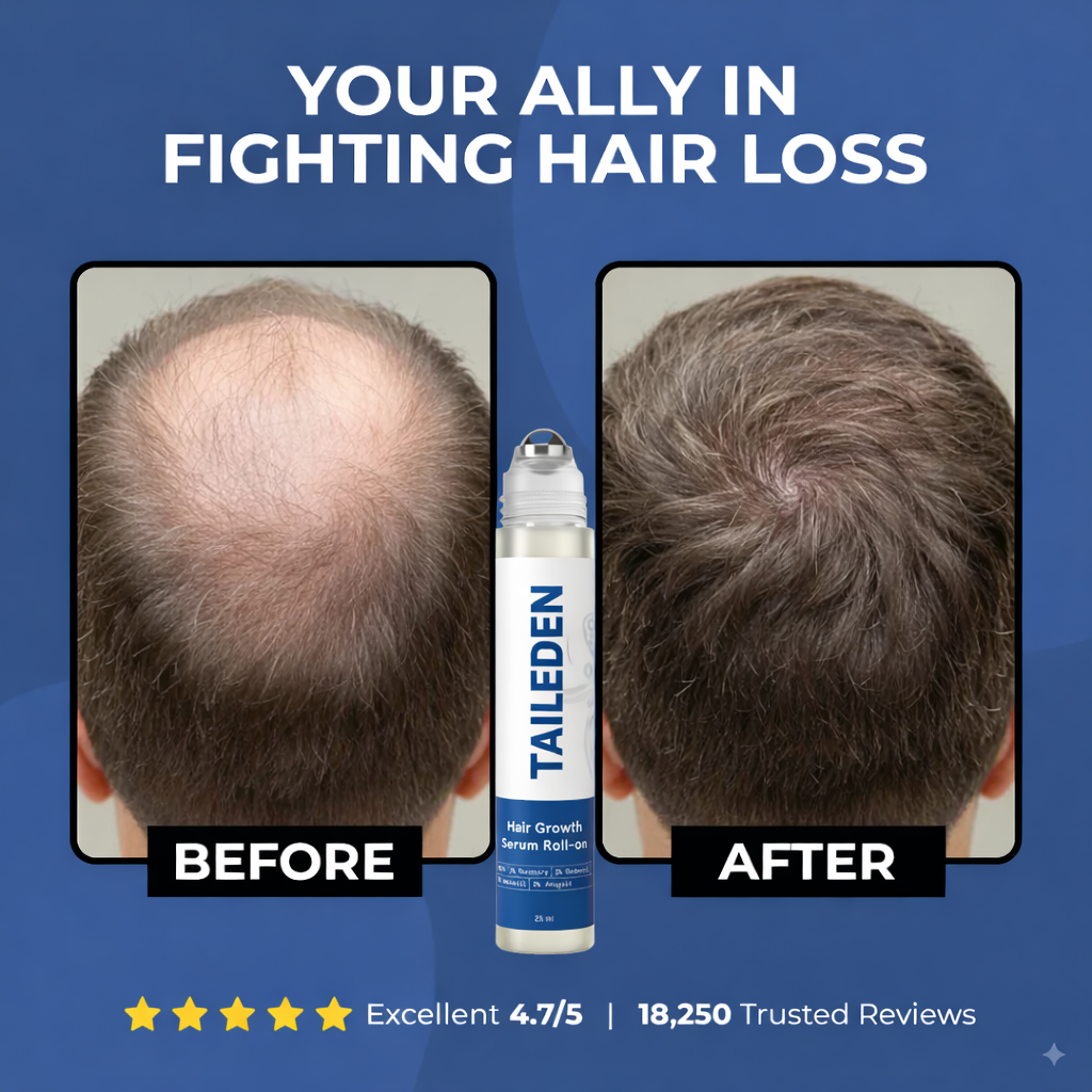 TAILEDEN Pro-Growth Roll-On Hair Growth Serum | Fuller Hair & Firmer Scalp