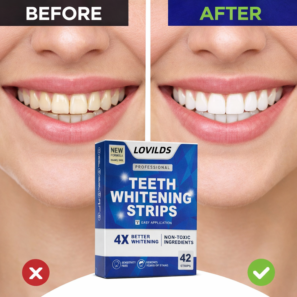 Professional Teeth Whitening Strips - Pack of 42 Strip Safe for Enamel - Non Sensitive Teeth Whitening