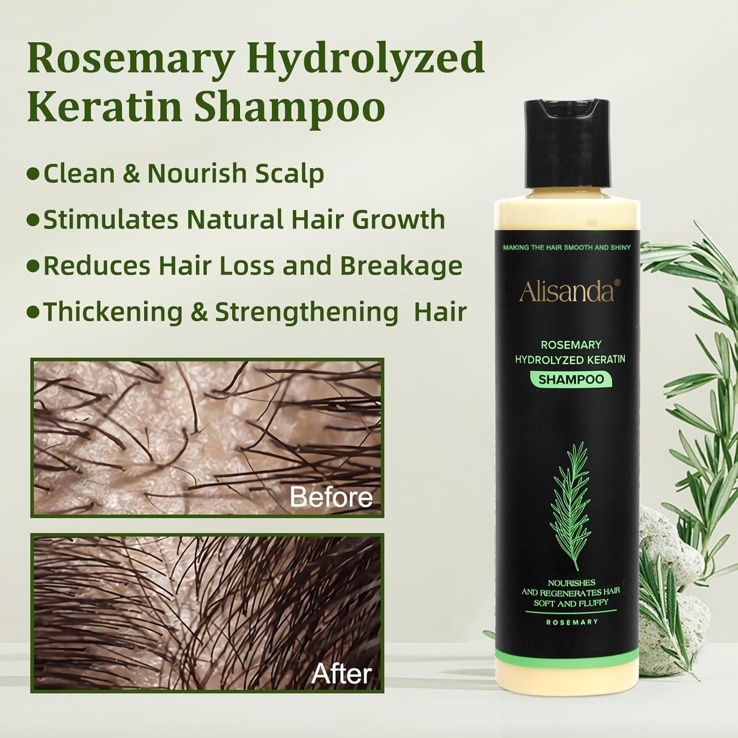 🔥LAST DAY 50% OFF🔥Alisanda® Organic Rosemary Hair Growth Shampoo
