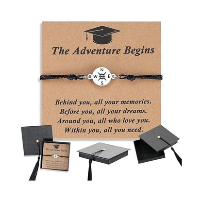 Graduation Gift For Him/Her | Bracelet in Cap Gift Box & Quote Card
