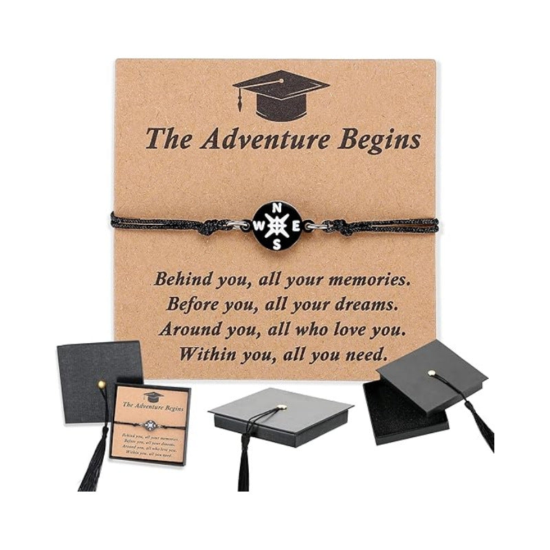 Graduation Gift For Him/Her | Bracelet in Cap Gift Box & Quote Card