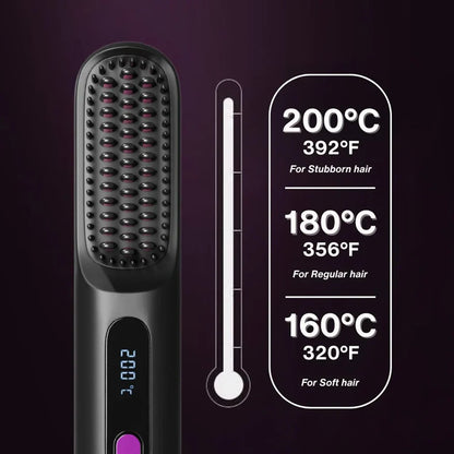 🔥Wireless Ceramic Heating Hair Straightening Comb